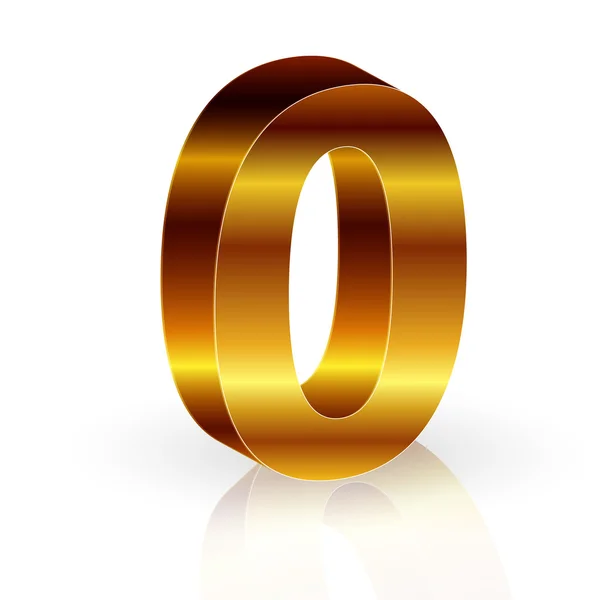 Number 3d gold — Stock Vector