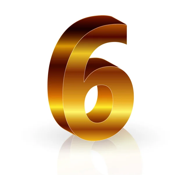 Numero 3d oro — Vettoriale Stock