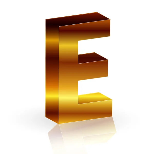 Alfabeto oro 3D — Vettoriale Stock