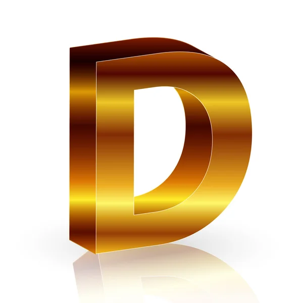 Alfabeto oro 3D — Archivo Imágenes Vectoriales