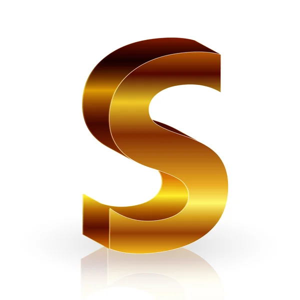 Alfabeto ouro 3D — Vetor de Stock