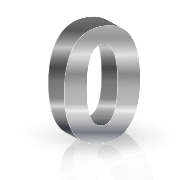Number 0 silver — Stock Vector