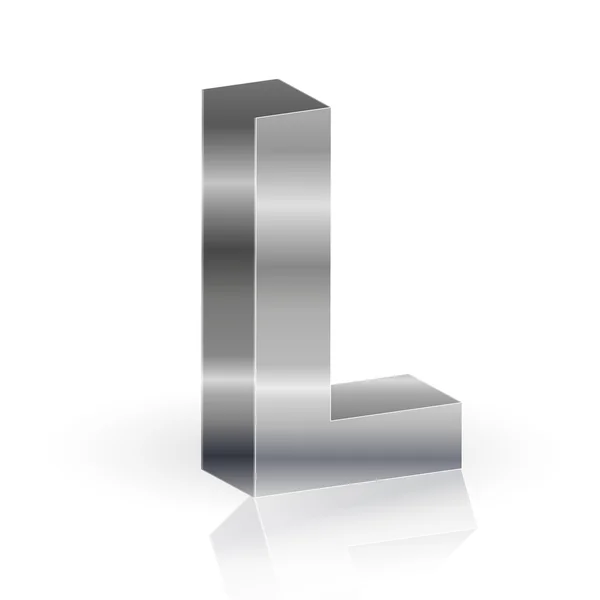 Alfabet metal 3d — Stockvector