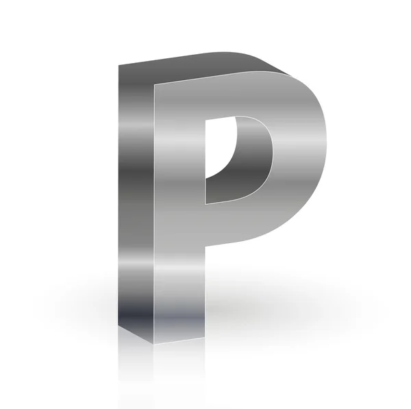 Alphabet métal 3D — Image vectorielle