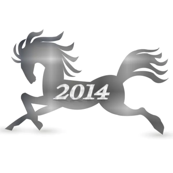 Новогодняя открытка с лошадиным зодиаком — стоковый вектор