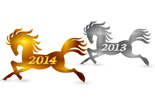 Новогодняя открытка с лошадиным зодиаком — стоковый вектор