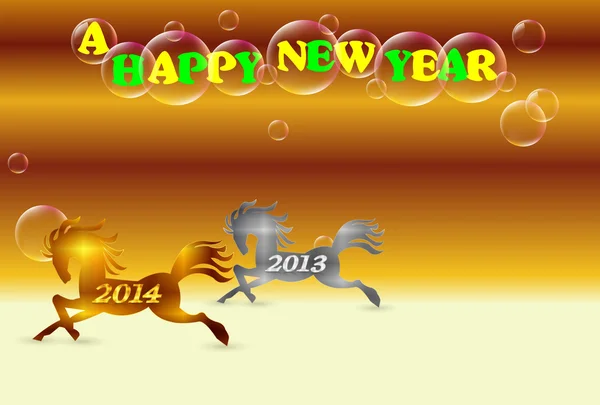 Horse background New Year s card — Stock Vector