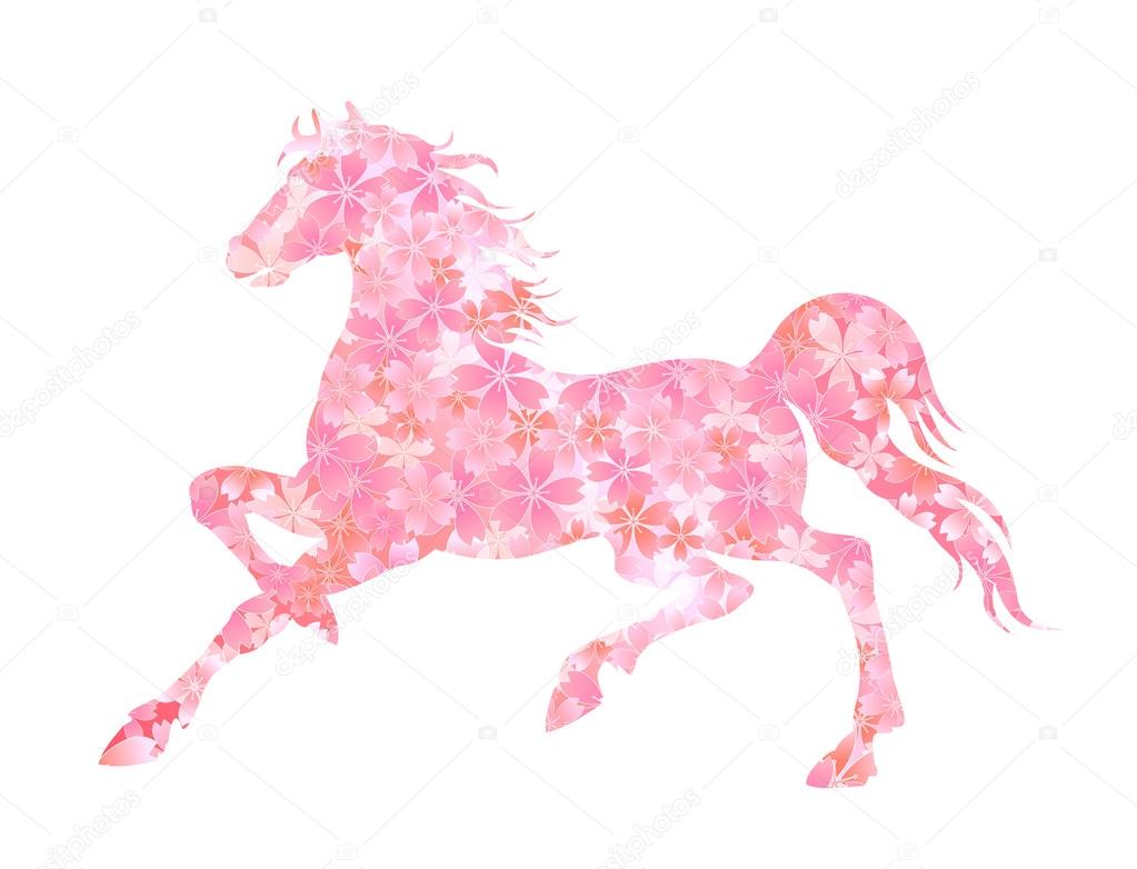 Horse Sakura New Year s card