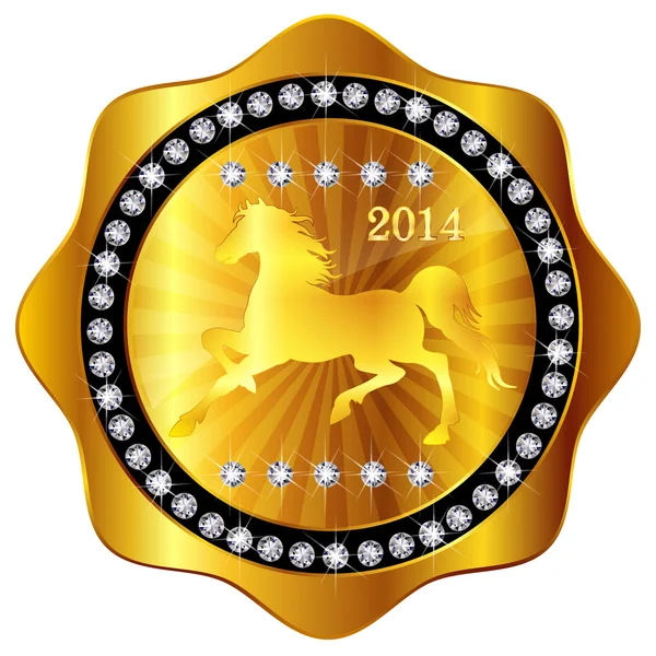 Medalha de ouro de cavalo — Vetor de Stock