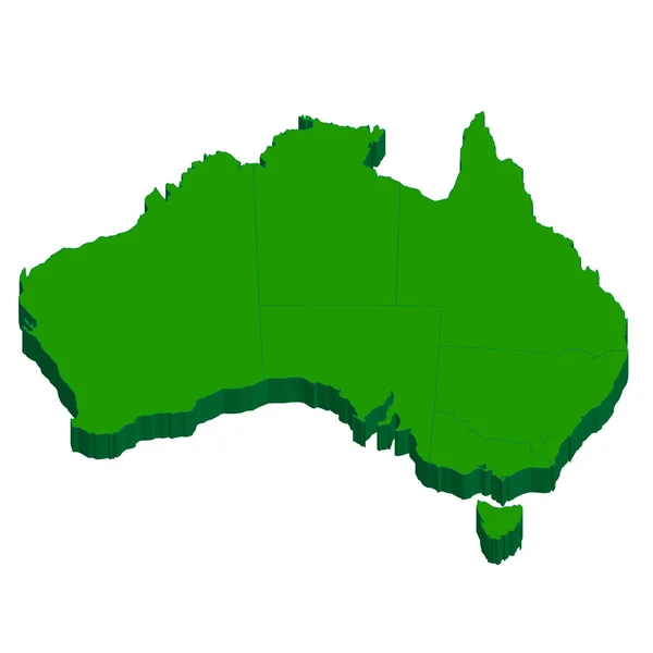 Australië kaart land — Stockvector