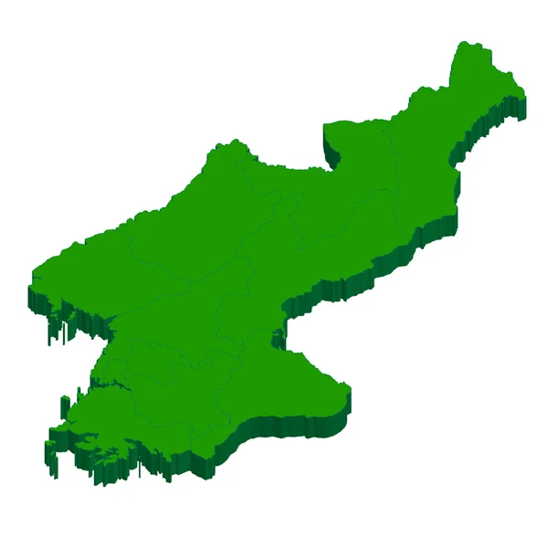 Kuzey Kore Haritası ülke — Stok Vektör