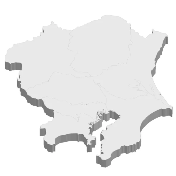 Kanto carte Japon — Image vectorielle