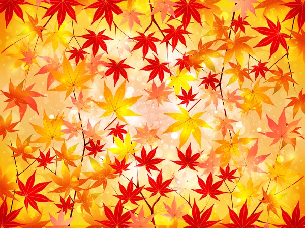 Arce hojas de otoño fondo — Archivo Imágenes Vectoriales
