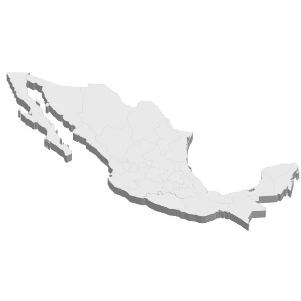 Mexico kaart land — Stockvector