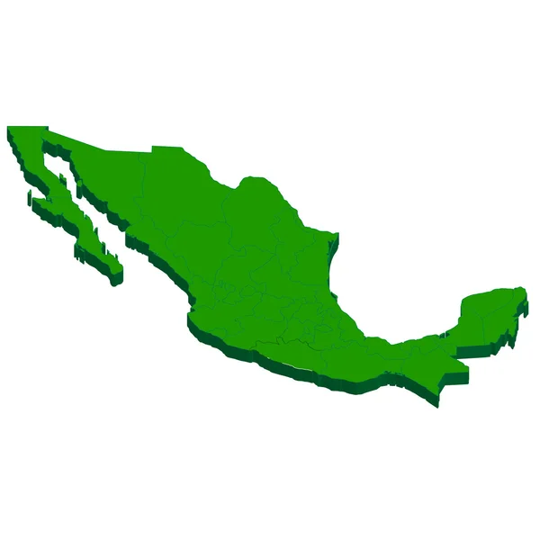 México mapa país — Vetor de Stock