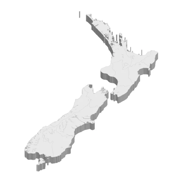 Yeni Zelanda Haritası ülke — Stok Vektör