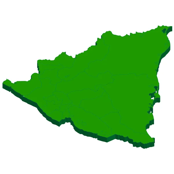 尼加拉瓜地图国家 — 图库矢量图片