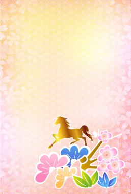 at sakura yeni yıl s kart çam bambu Erik