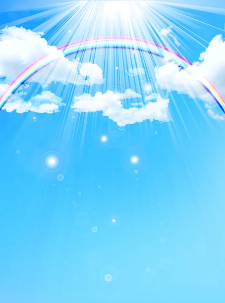 Cielo arco iris fondo — Vector de stock