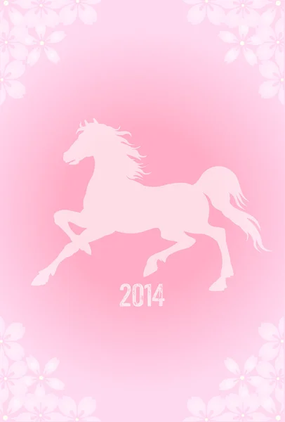 Cavalo Ano Novo s cartão fundo — Vetor de Stock