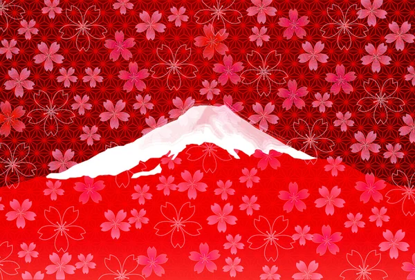 Mt Fuji red sunrise — Stock Vector