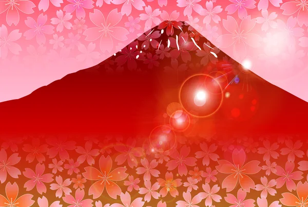 Monte Fuji alba rossa — Vettoriale Stock
