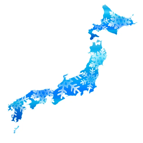 Japon carte neige hiver — Image vectorielle