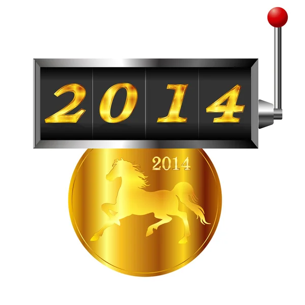 2014 Ranura de tarjeta de Año Nuevo Caballo — Vector de stock