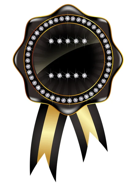 Marco medalla negro — Vector de stock