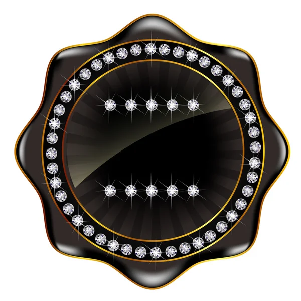 Marco medalla negro — Archivo Imágenes Vectoriales