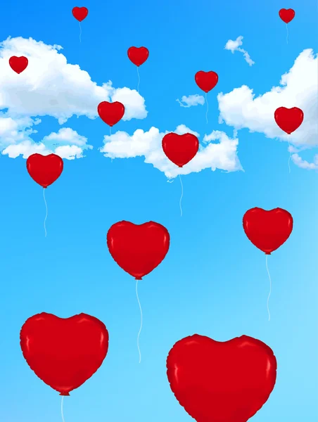 Corazón San Valentín cielo fondo — Vector de stock