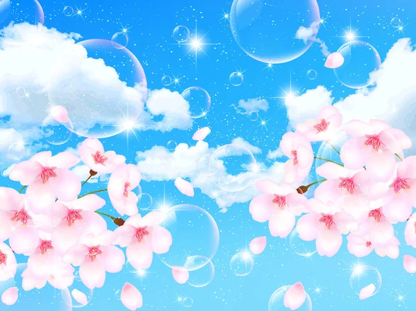 Cherry bubble sky — Stockvector
