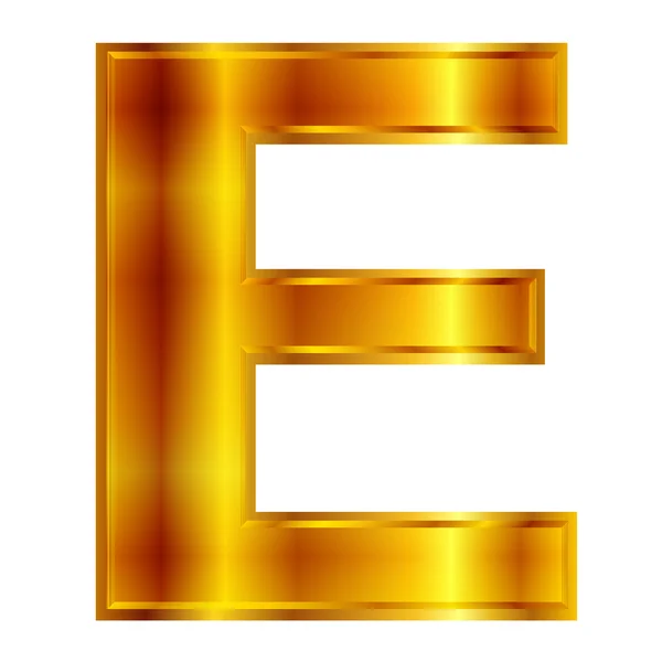 E gold emblem — Stock Vector