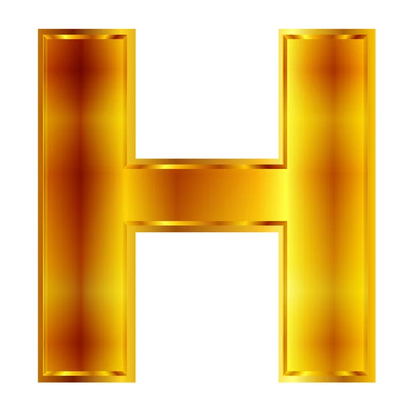 H emblema de oro — Vector de stock