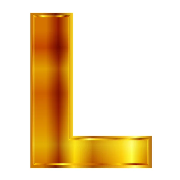 L zlatý znak — Stockový vektor