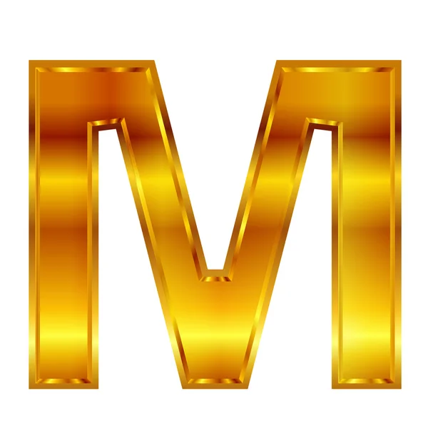 M zlatý znak — Stockový vektor
