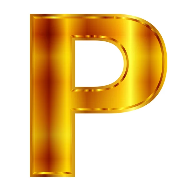 P emblema de oro — Vector de stock