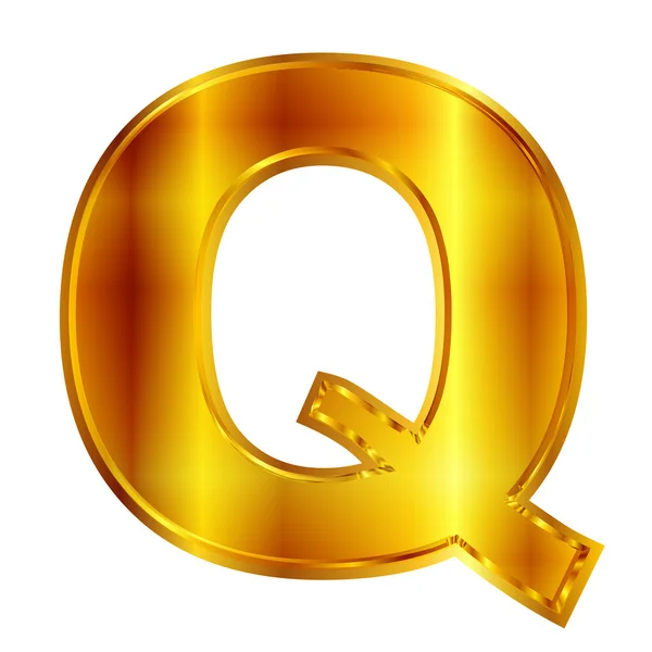 Q gouden embleem — Stockvector