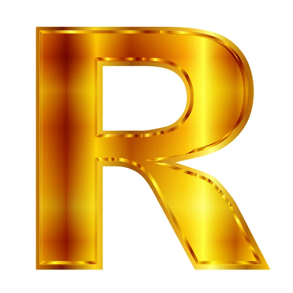 R emblema de oro — Vector de stock