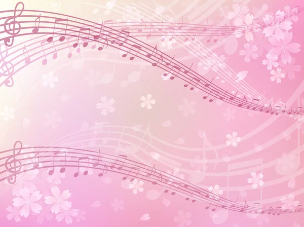 Fondo de música Sakura — Archivo Imágenes Vectoriales