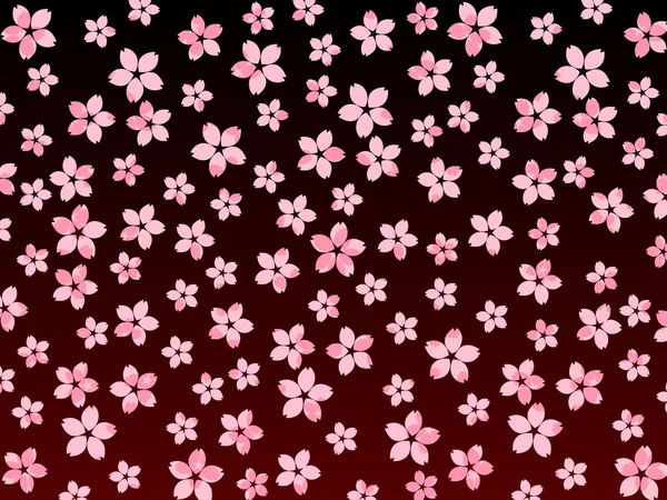 Sakura flores de cerezo en el fondo de la noche — Vector de stock