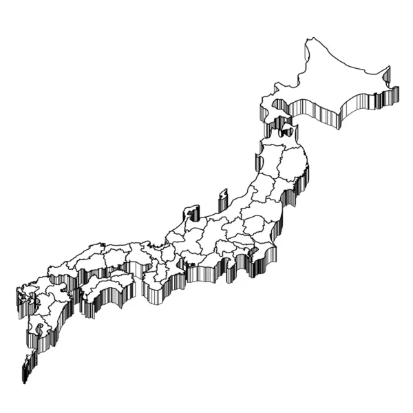 Japon Carte du Japon — Image vectorielle