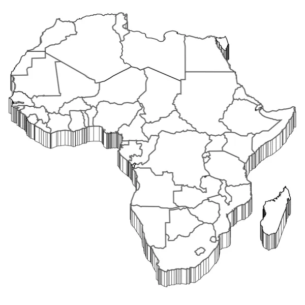 Afrika-Karte Silhouette — Stockvektor