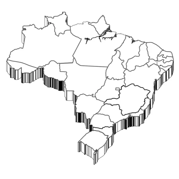 Silueta mapa Brazílie — Stockový vektor