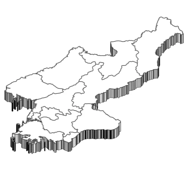 Korea Północna korea Północna mapa — Wektor stockowy
