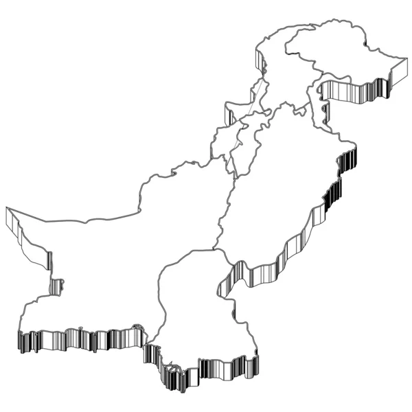 Paquistão Mapa do Paquistão — Vetor de Stock