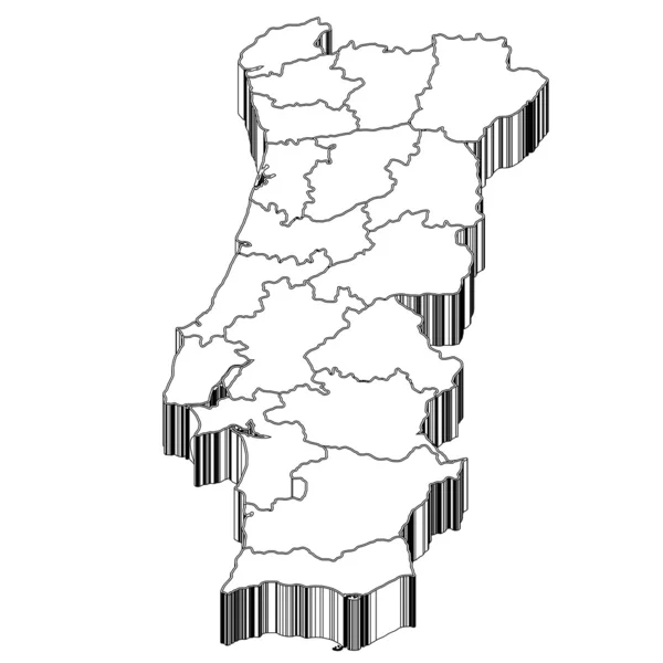 葡萄牙地图 — 图库矢量图片