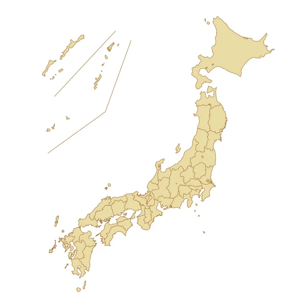 Giappone mappa Giappone — Vettoriale Stock