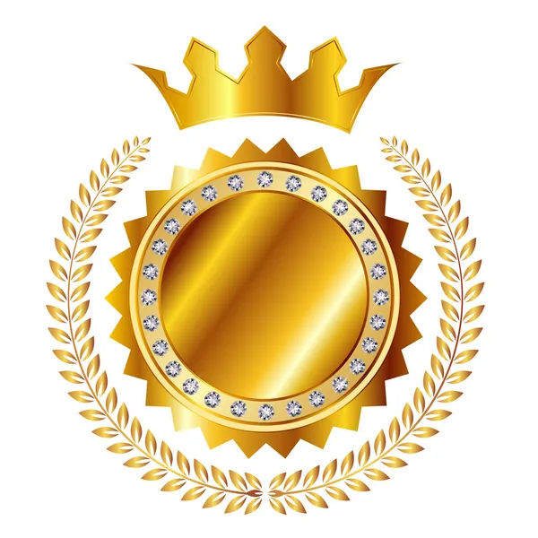 Laurel medalha de coroa — Vetor de Stock