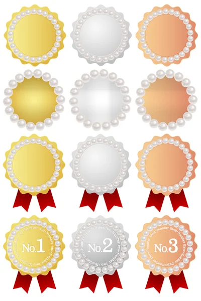 Cadre médaille perle — Image vectorielle